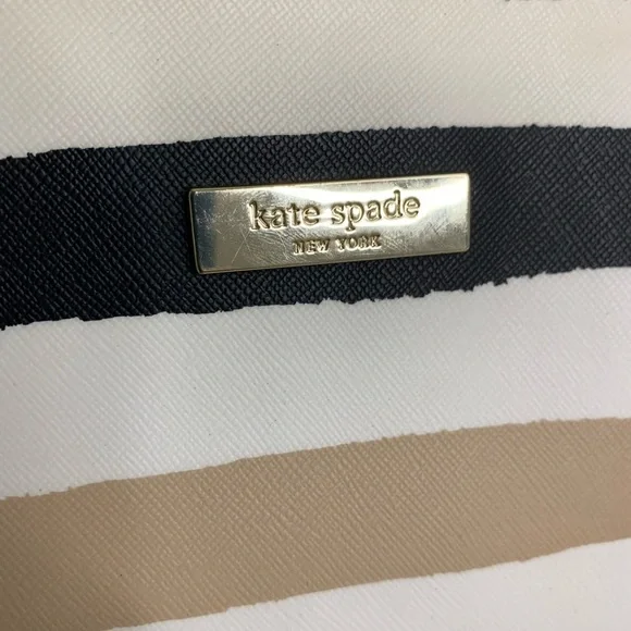 Kate Spade Jules Grant Street Tote Grainy Vinyl Striped PreOwned Slight Wear - Picture 13 of 14